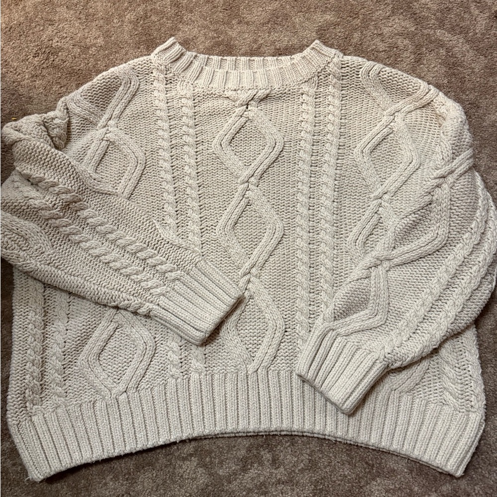 Princess Polly Cream Cable Knit Sweater